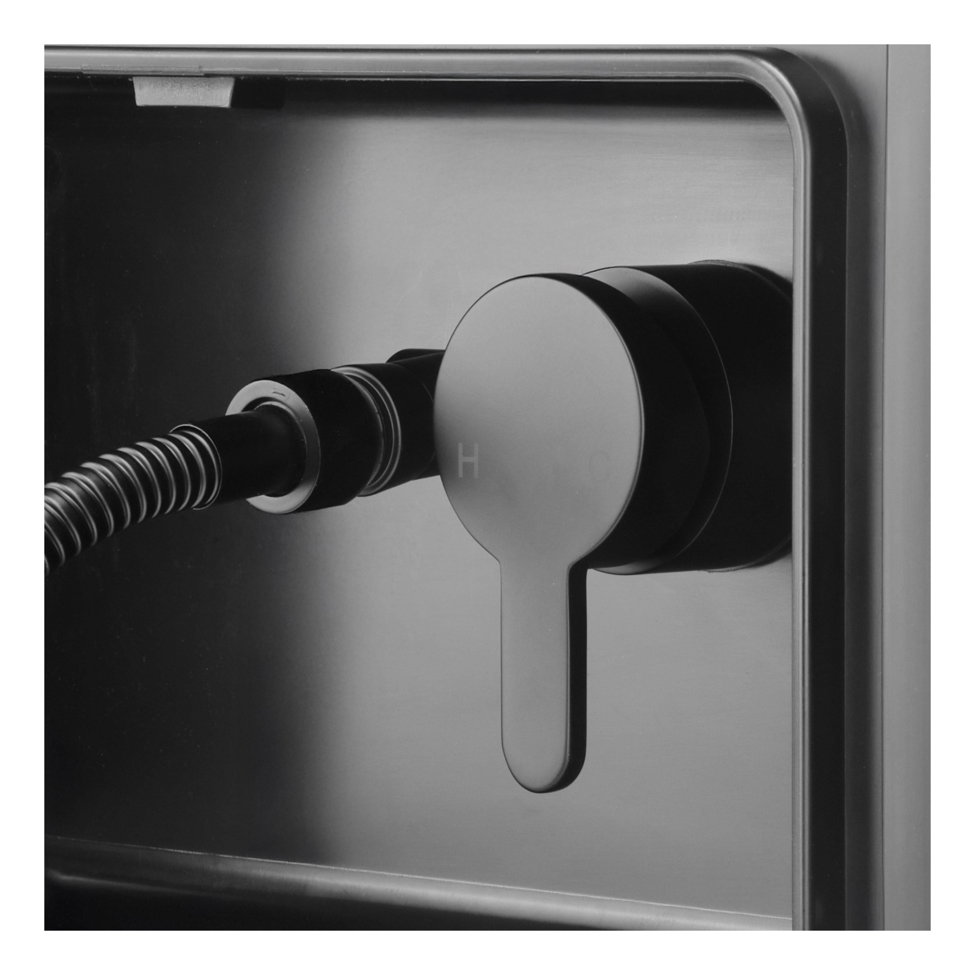 External Shower Box Inc Shower Handheld Head & Shower Mixer Black