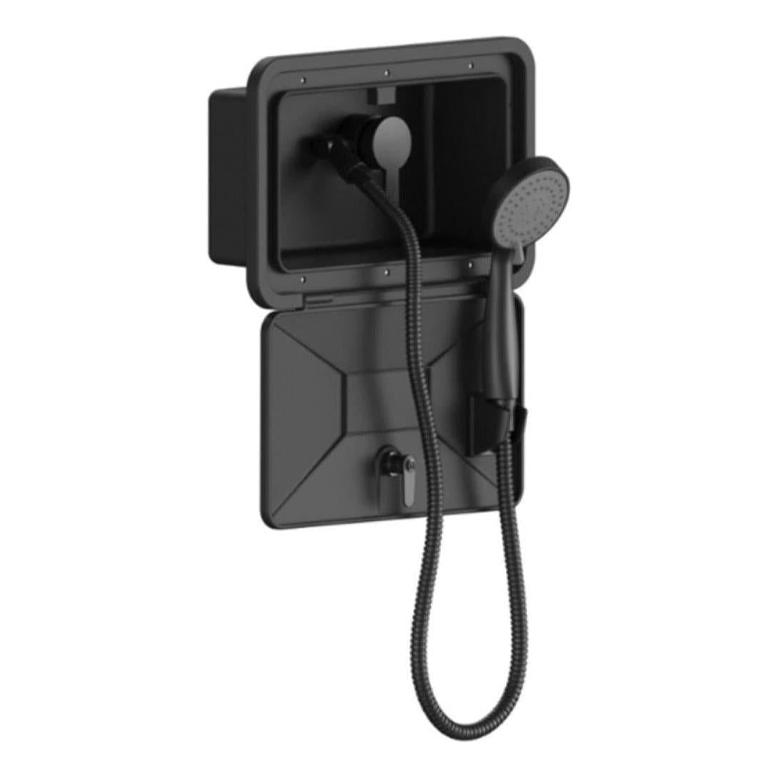 External Shower Box Inc Shower Handheld Head & Shower Mixer Black
