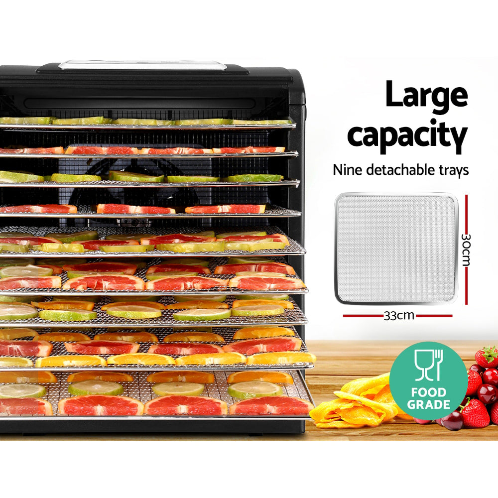 Devanti Food Dehydrator 9 Trays Black