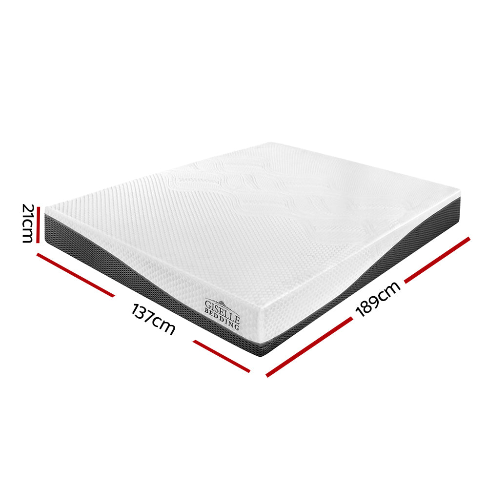 Giselle Bedding Memory Foam Mattress Bed Cool Gel Non Spring 21cm Double - RV Online