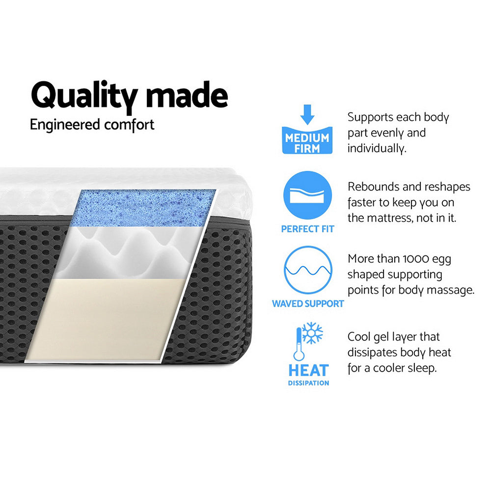 Giselle Bedding Memory Foam Mattress Bed Cool Gel Non Spring 21cm Double - RV Online