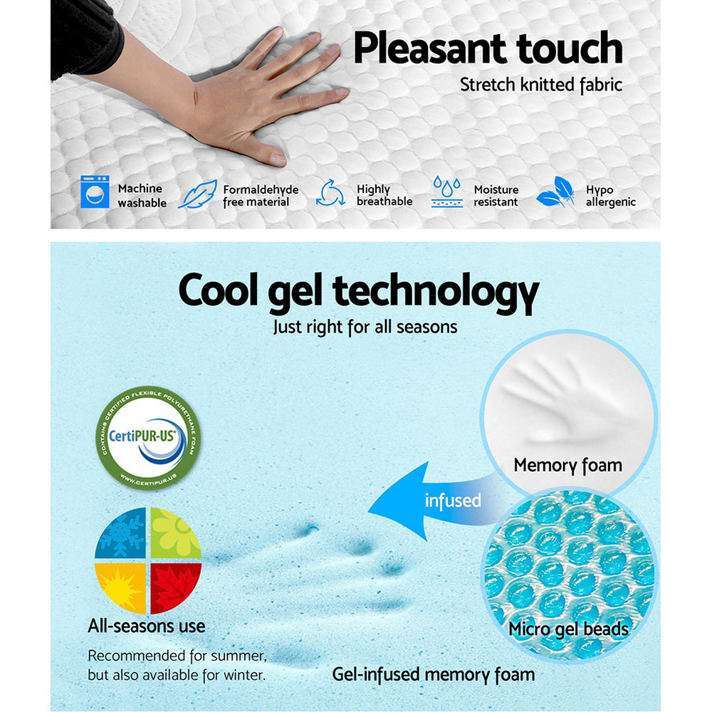 Giselle Bedding Memory Foam Mattress Bed Cool Gel Non Spring 21cm Double - RV Online