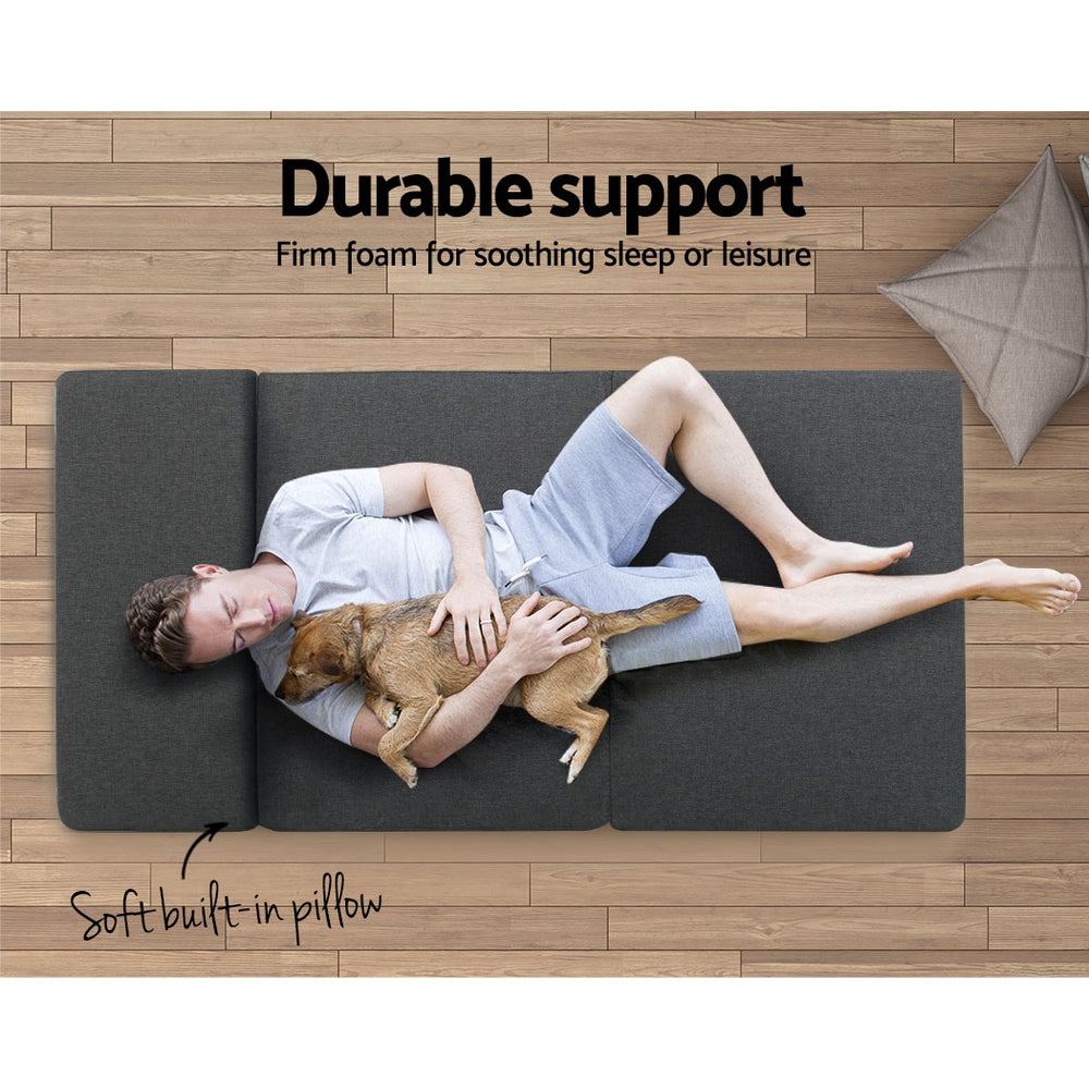 Giselle Bedding Foldable Mattress Folding Foam Bed Floor Mat Grey - RV Online