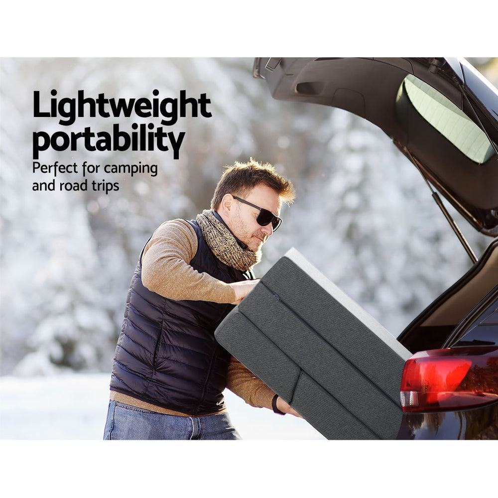 Giselle Bedding Foldable Mattress Folding Foam Bed Floor Mat Grey - RV Online