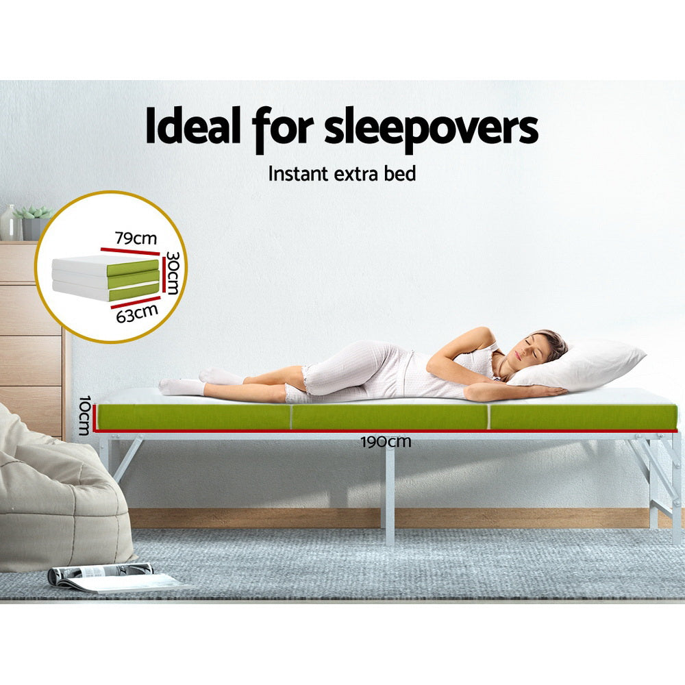Giselle Bedding Foldable Mattress Folding Foam Trifold Green - RV Online