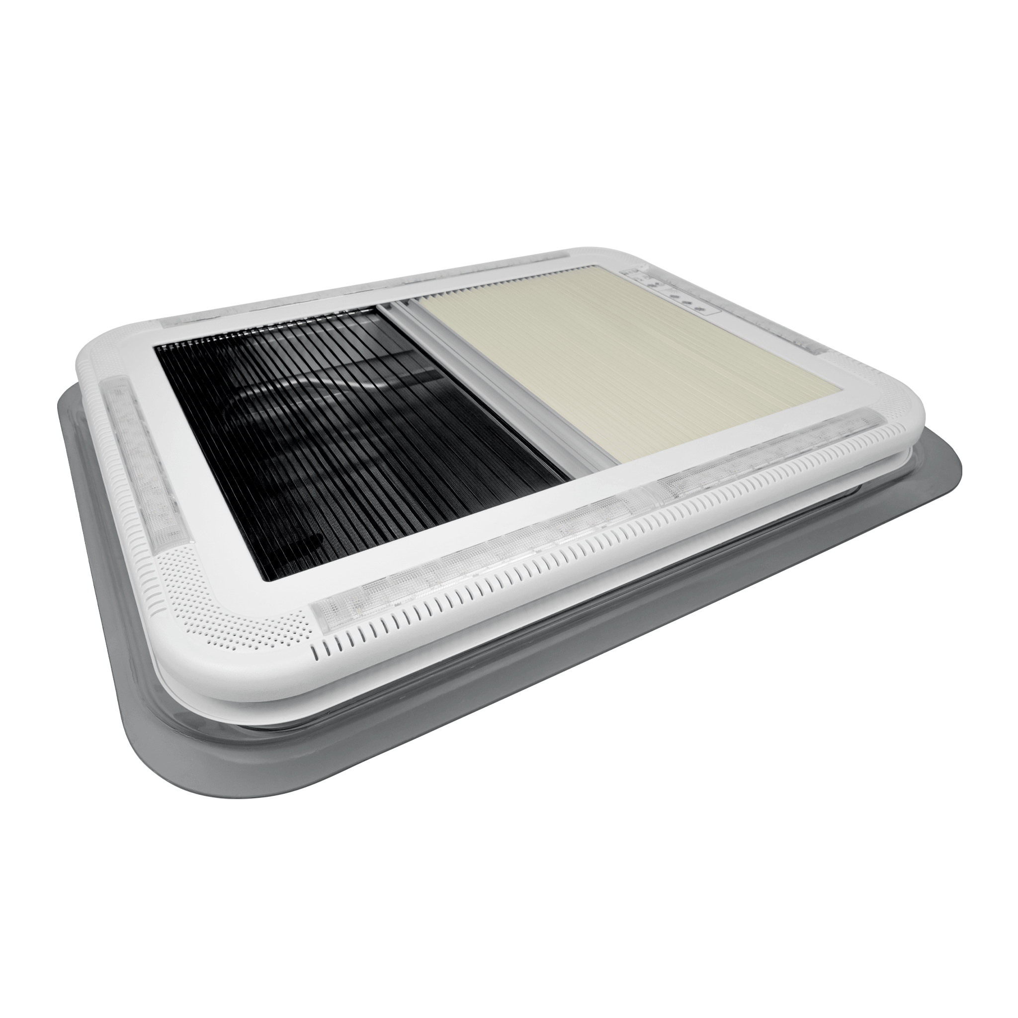 Aussie Traveller Roof Hatch 400x400 Smoke Black Lid