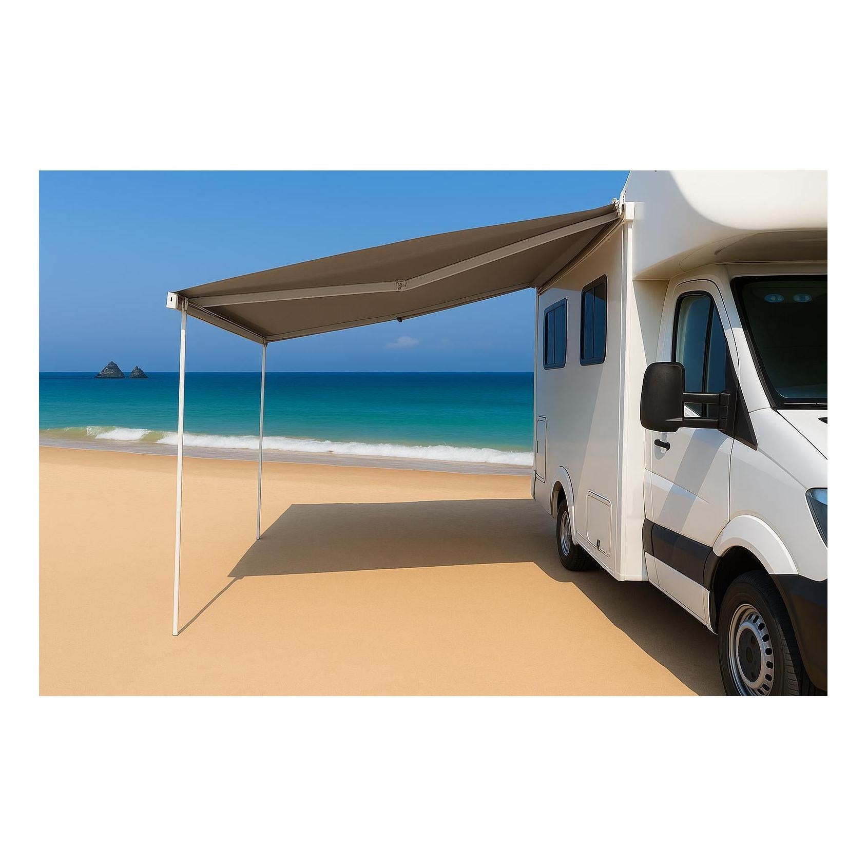 Finch Awning Side Mount Manual inc Support Leg 3 x 2.5m White