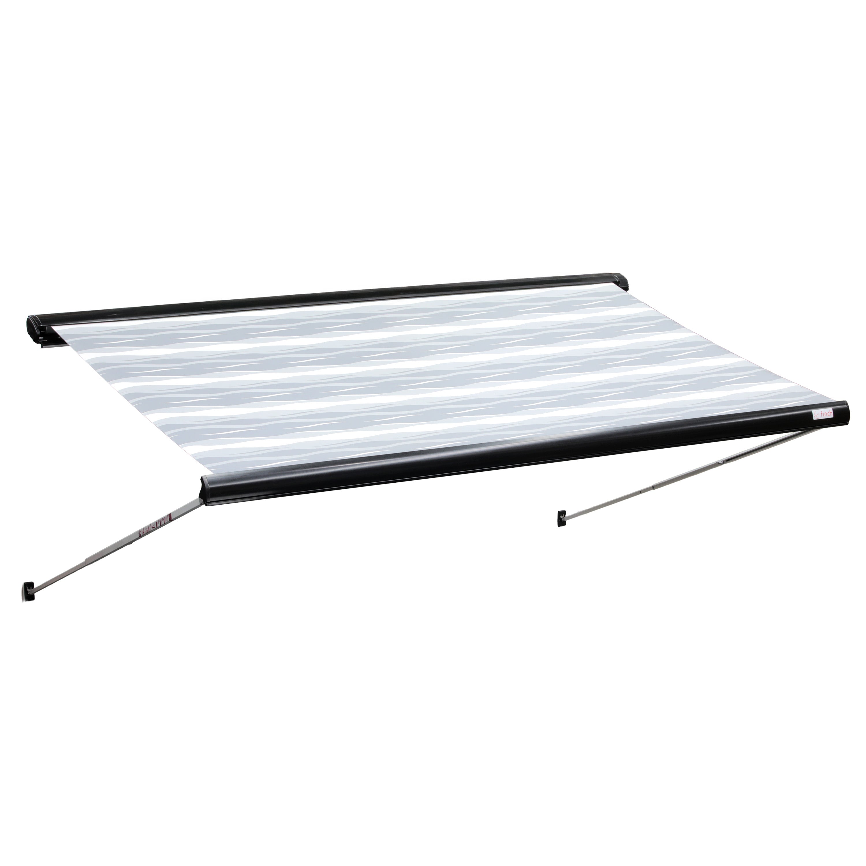 Finch Awning Top Mount Manual Inc Support Leg 3.75 x 2.5m Black