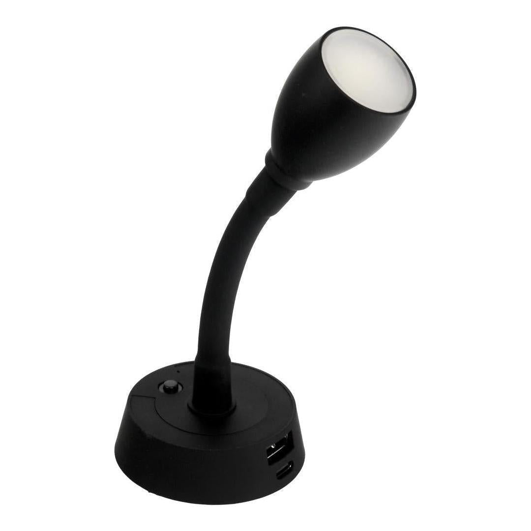 Finch LED 12V Reading Light with USB Port Black