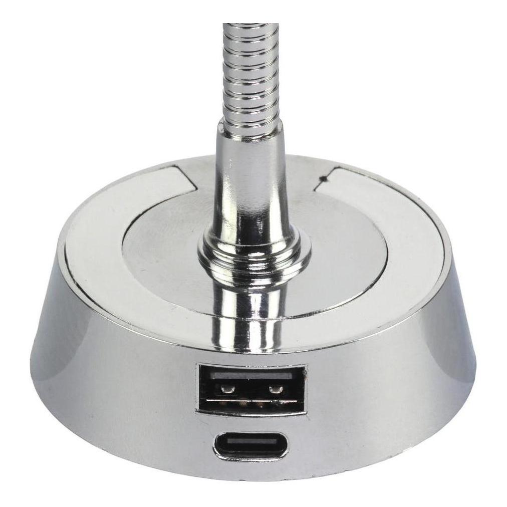 Finch LED 12V Reading Light with USB Port Chrome