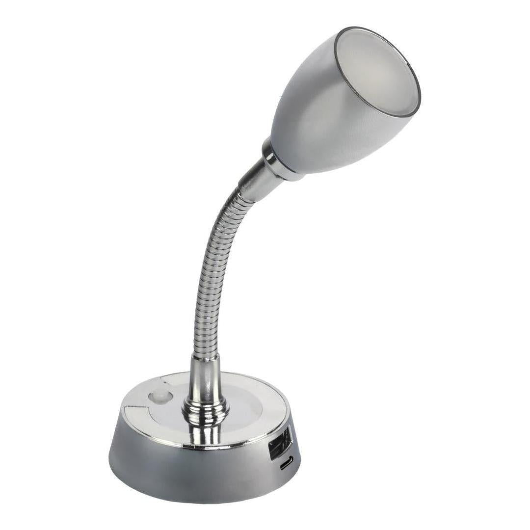 Finch LED 12V Reading Light with USB Port Chrome