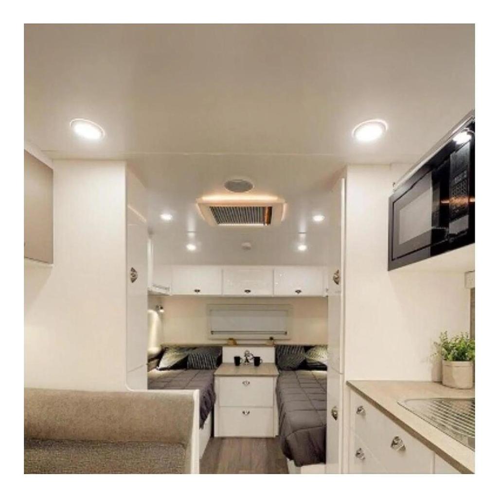 Finch RV 12v Slimline LED Downlight 70mm Cool White Light - White