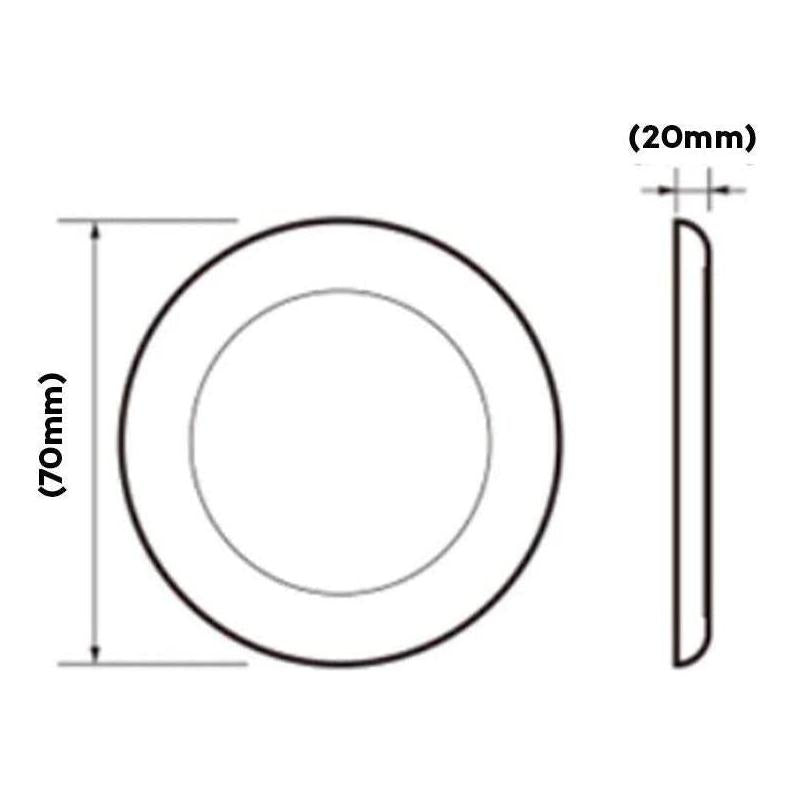 Finch RV 12v Slimline LED Downlight 70mm Cool White Light - White