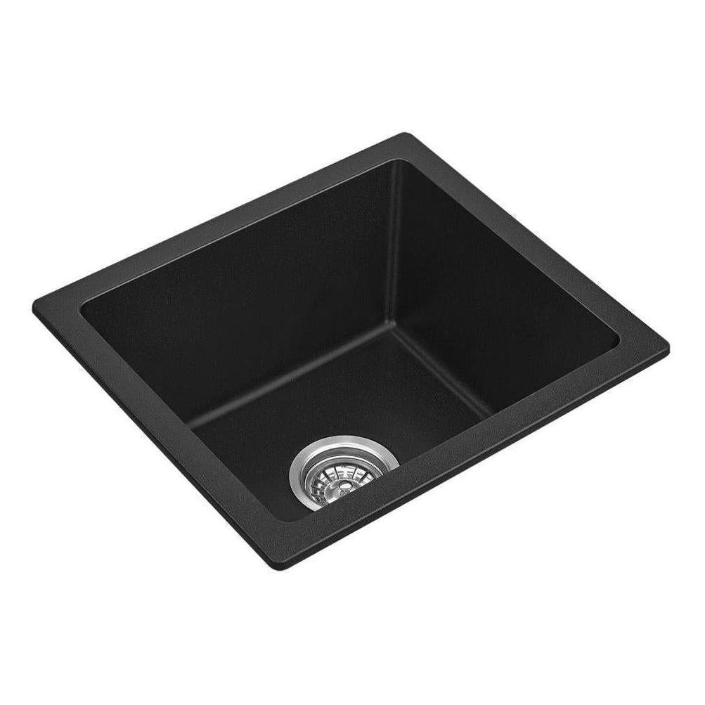 Fomos Black Granite Composite Single Bowl Sink 460x410mm
