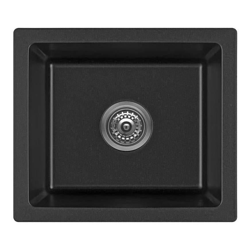 Fomos Black Granite Composite Single Bowl Sink 460x410mm