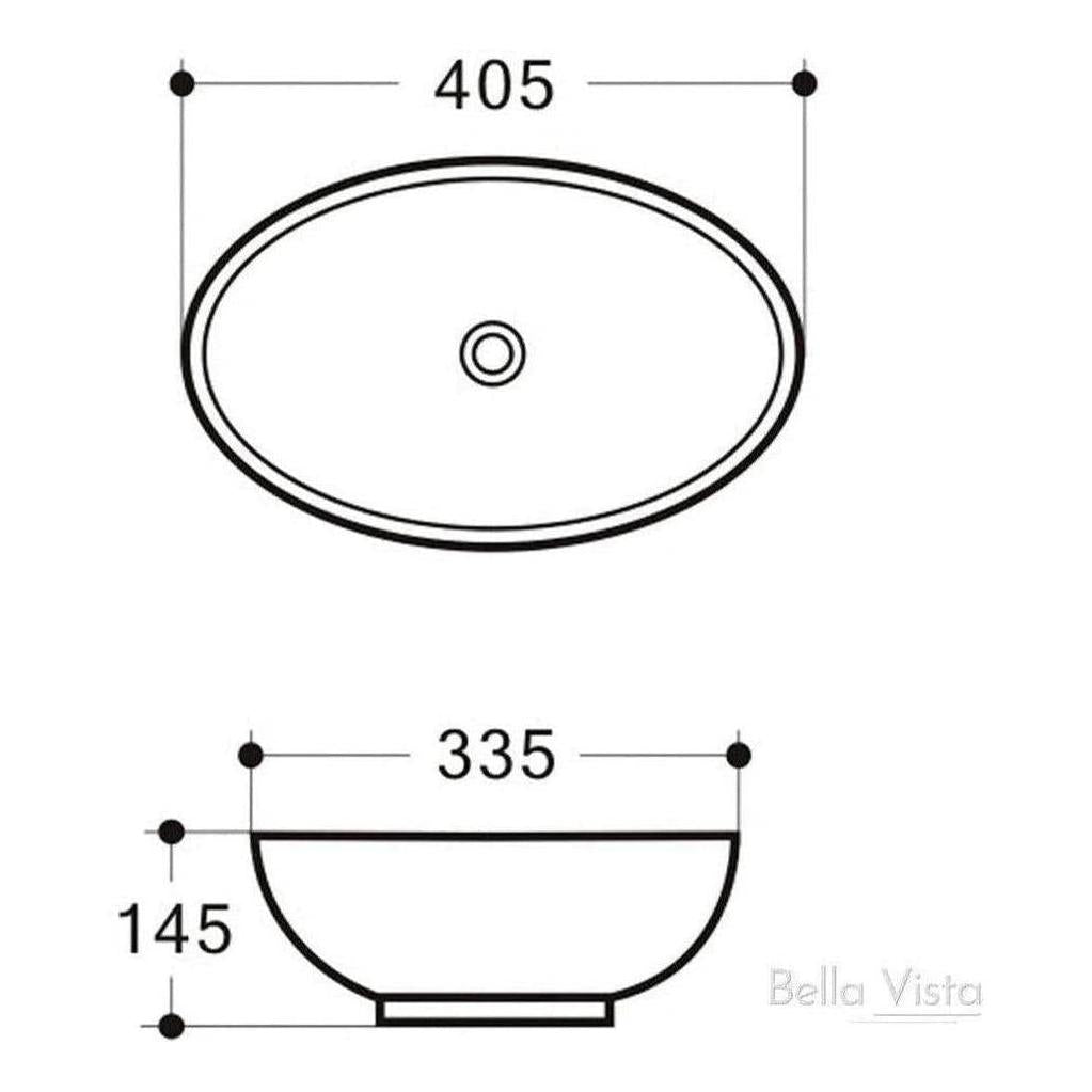 Gemini Ceramic Basin Sink 405 x 335mm Oval White