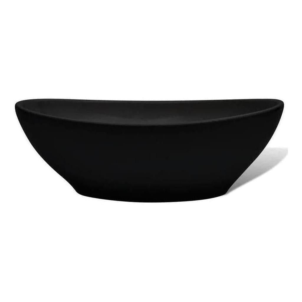 Gemini Ceramic Basin Sink Above Counter 405 x 335mm Oval Matt Black