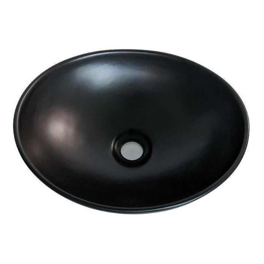 Gemini Ceramic Basin Sink Above Counter 405 x 335mm Oval Matt Black