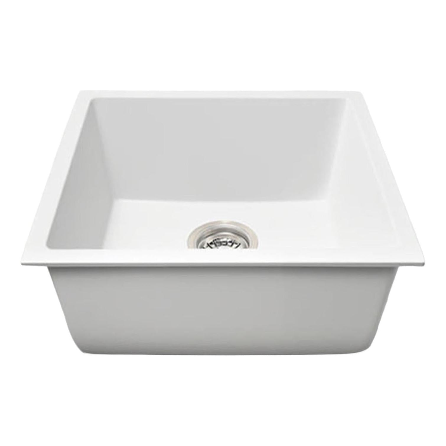 Grange Single Bowl Sink Basin Granite Composite 450 x 450 x 230 - Matte White