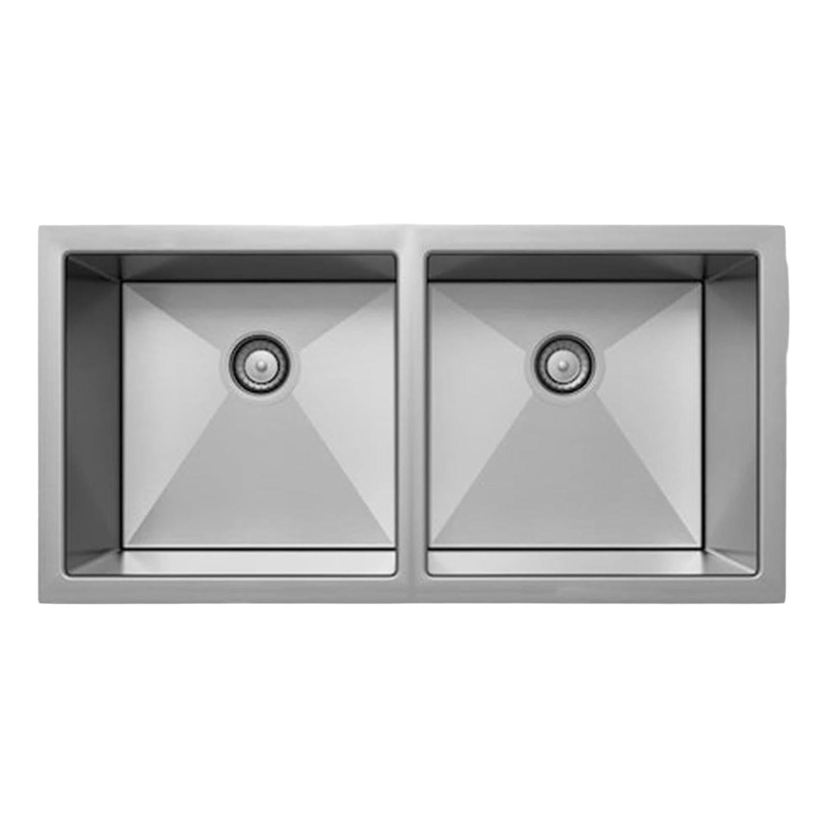 Henley Double Bowl Sink Basin 770 x 440 x 250 - Stainless Steel Brushed Satin