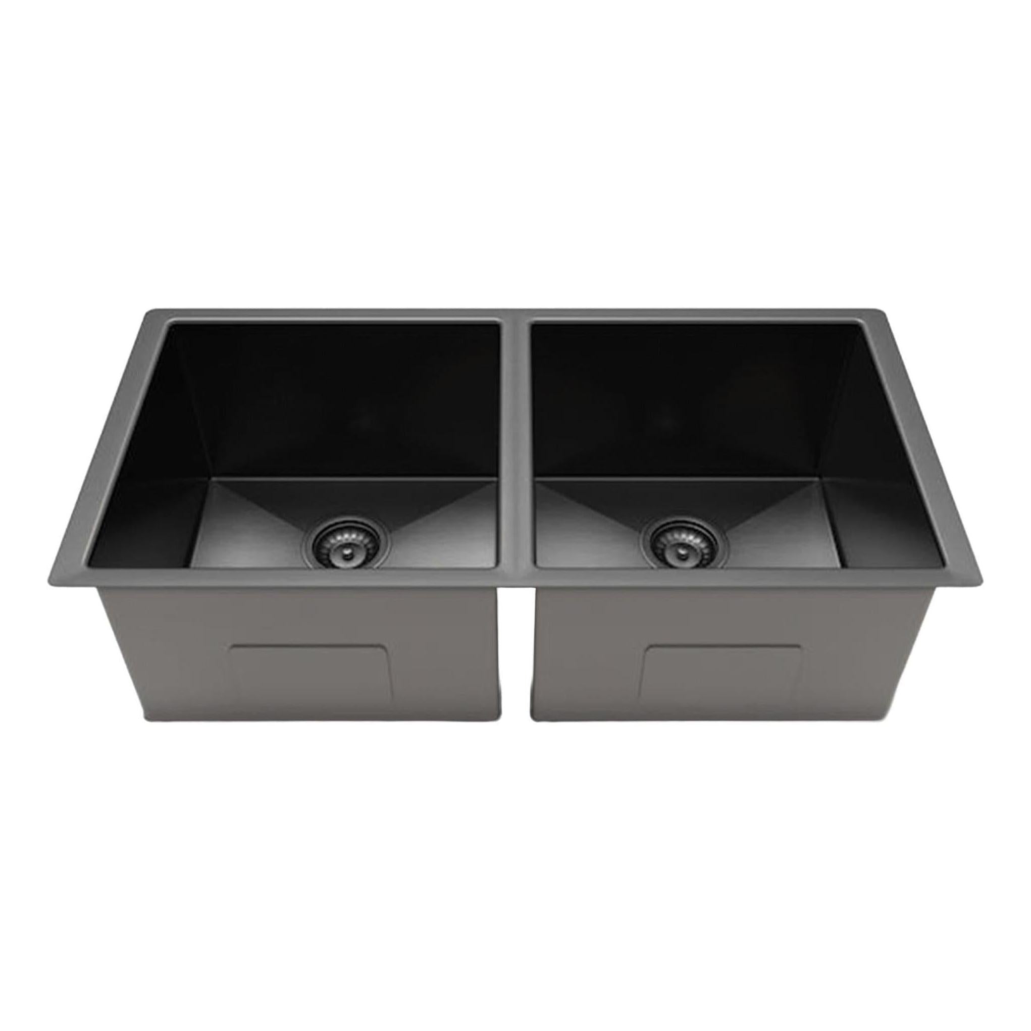 Henley Double Bowl Sink Basin 770 x 440 x 250 - Stainless Steel Gun Metal