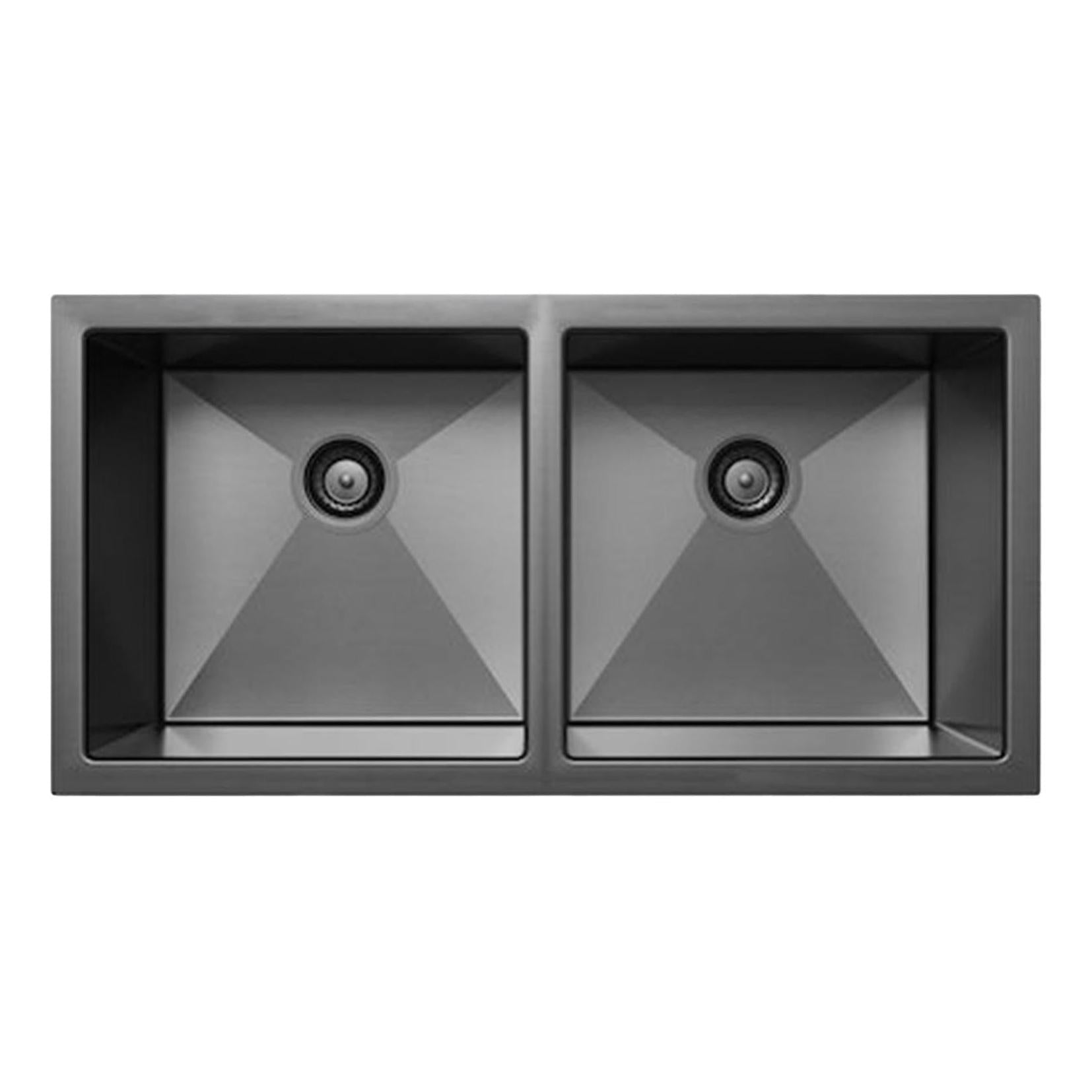 Henley Double Bowl Sink Basin 770 x 440 x 250 - Stainless Steel Gun Metal