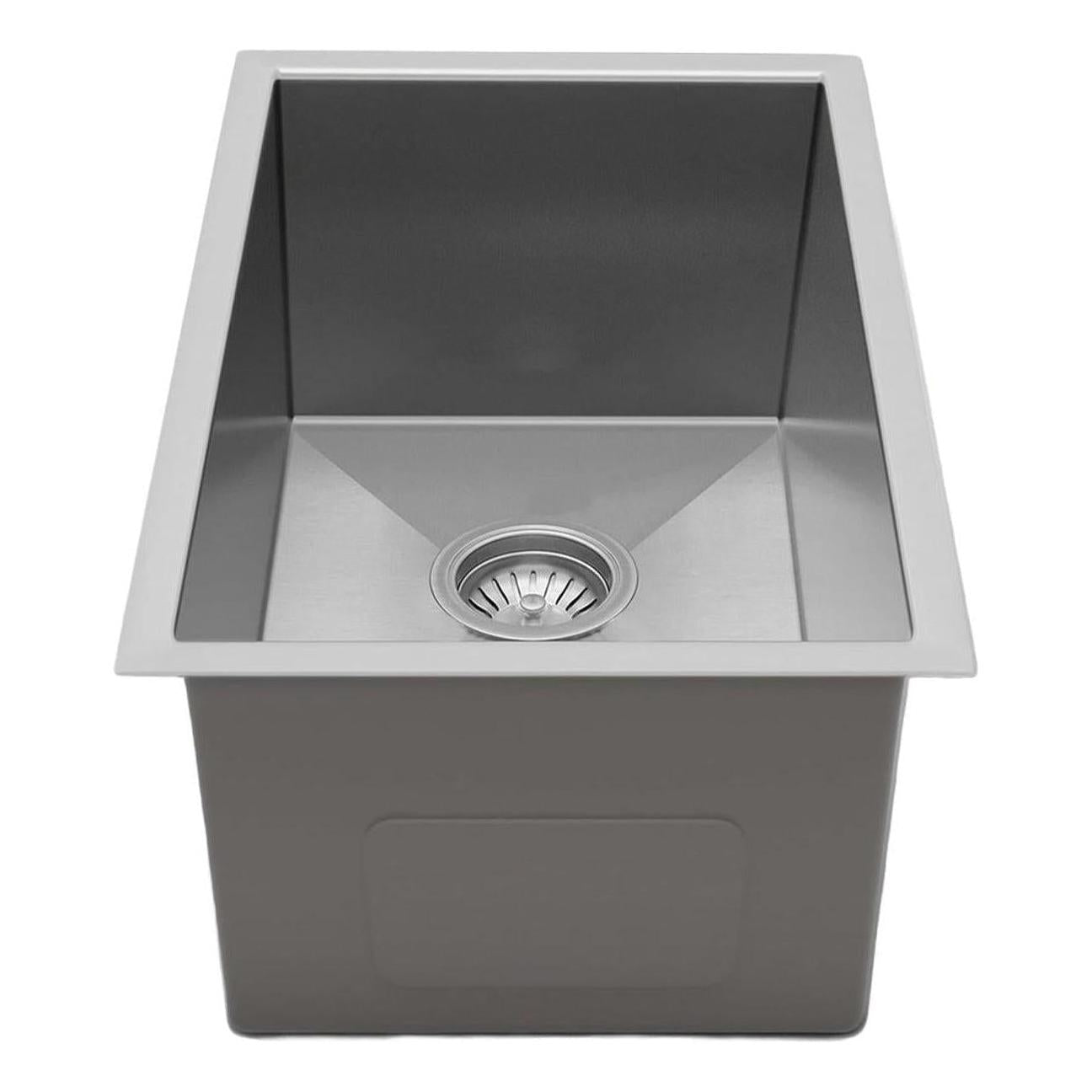 Henley Single Bowl Sink Basin 380 x 450 x 220 - Stainless Steel Brushed Satin