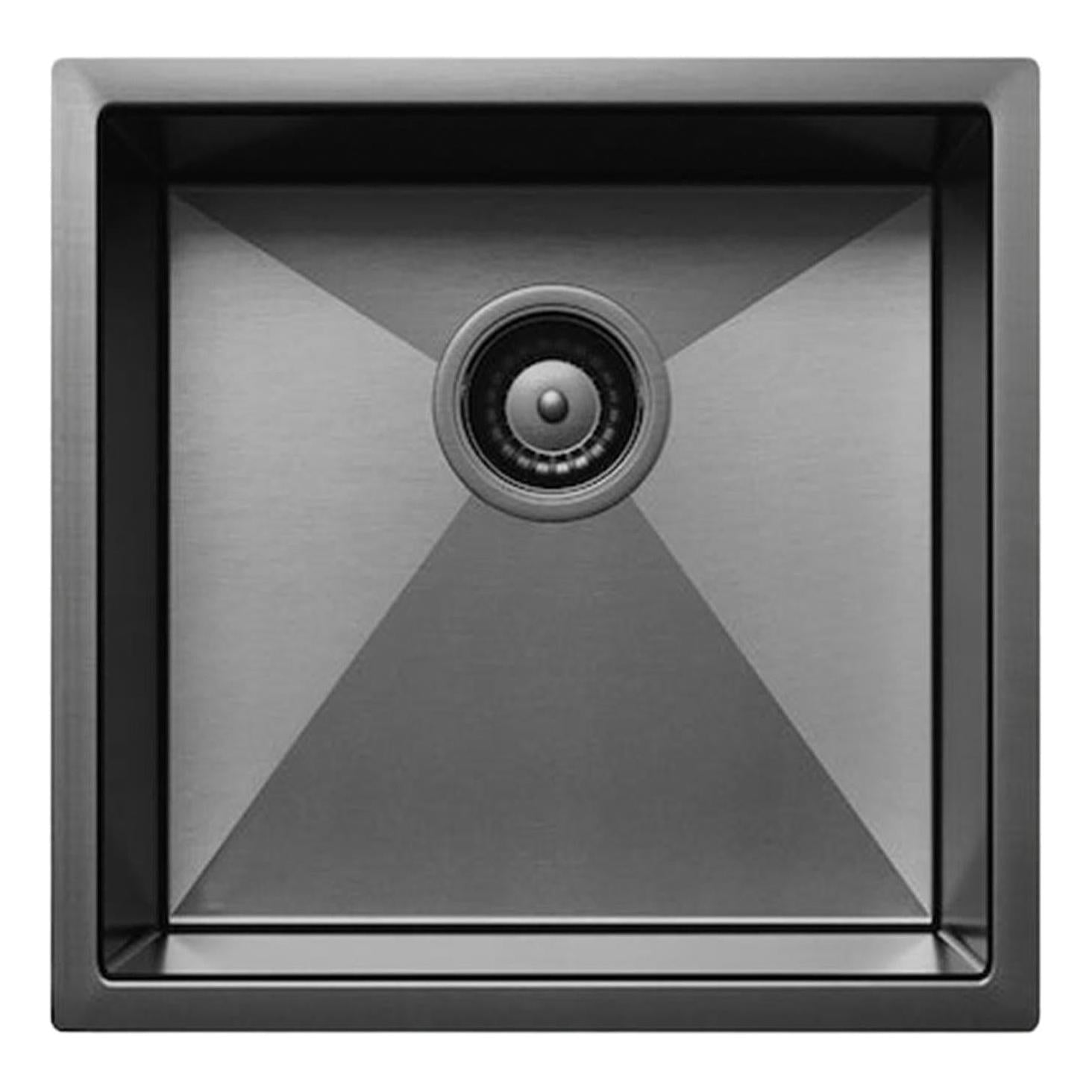 Henley Single Bowl Sink Basin 450 x 450 x 250 - Stainless Steel Gun Metal