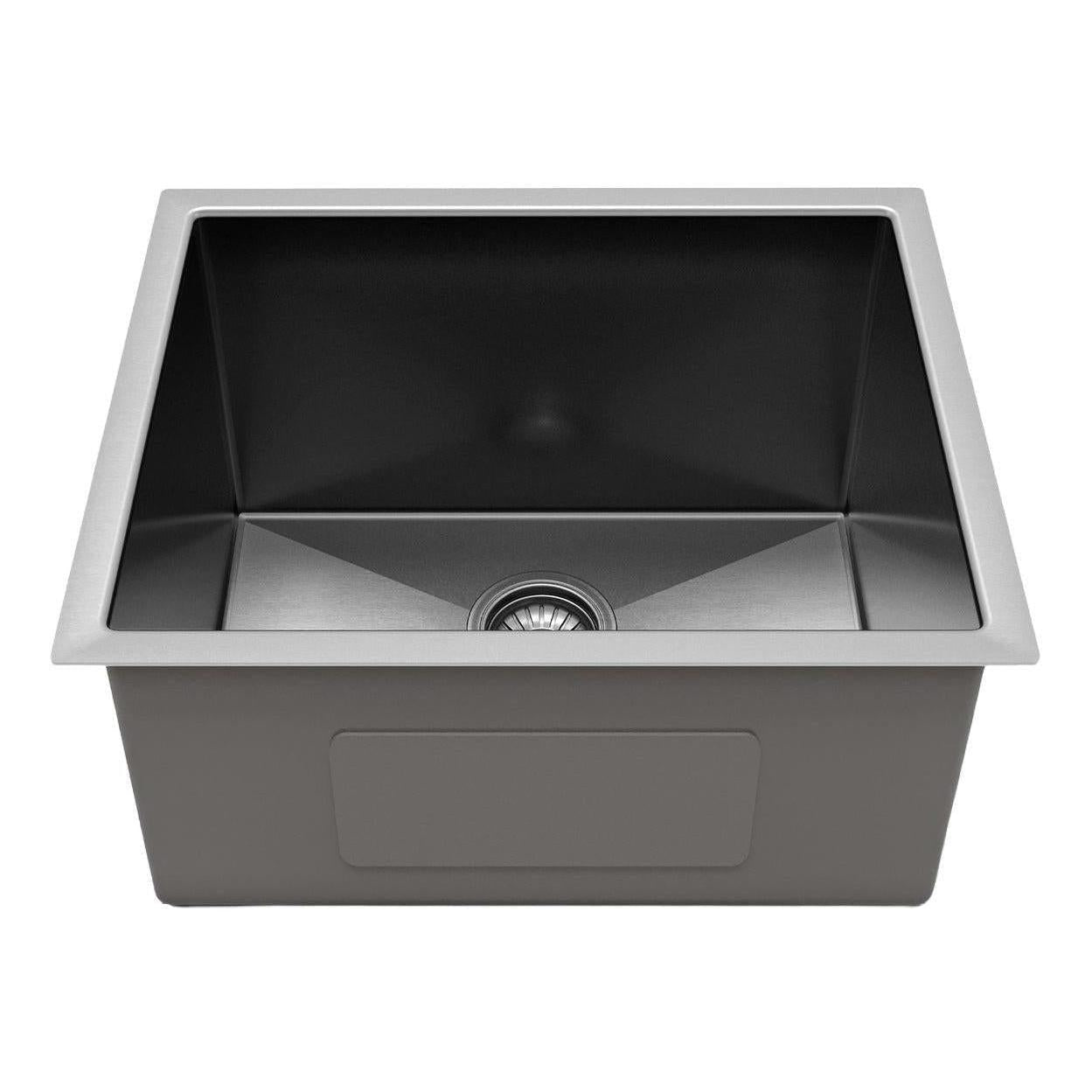 Henley Single Bowl Sink Basin 540 x 440 x 250 - Stainless Steel Gun Metal