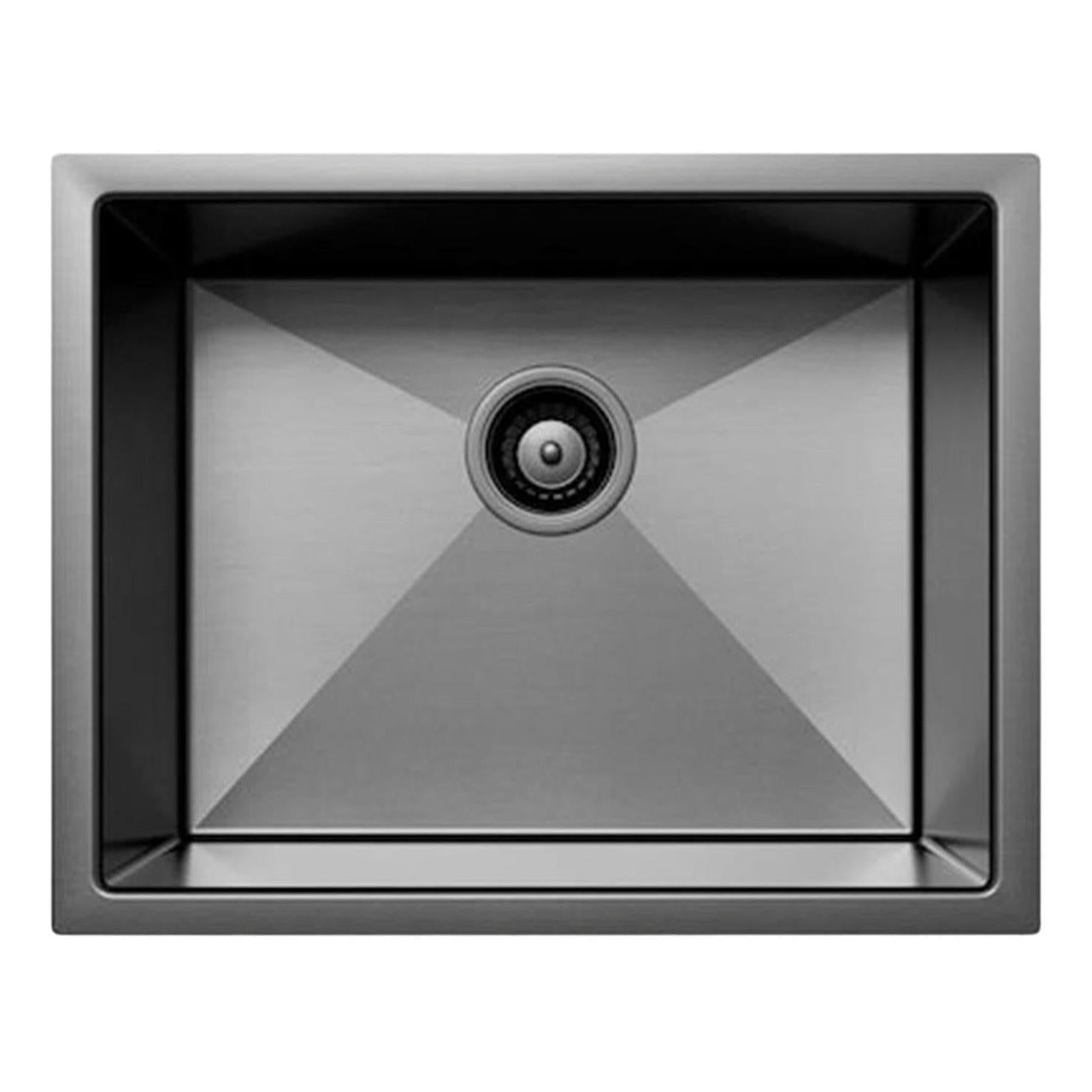 Henley Single Bowl Sink Basin 540 x 440 x 250 - Stainless Steel Gun Metal
