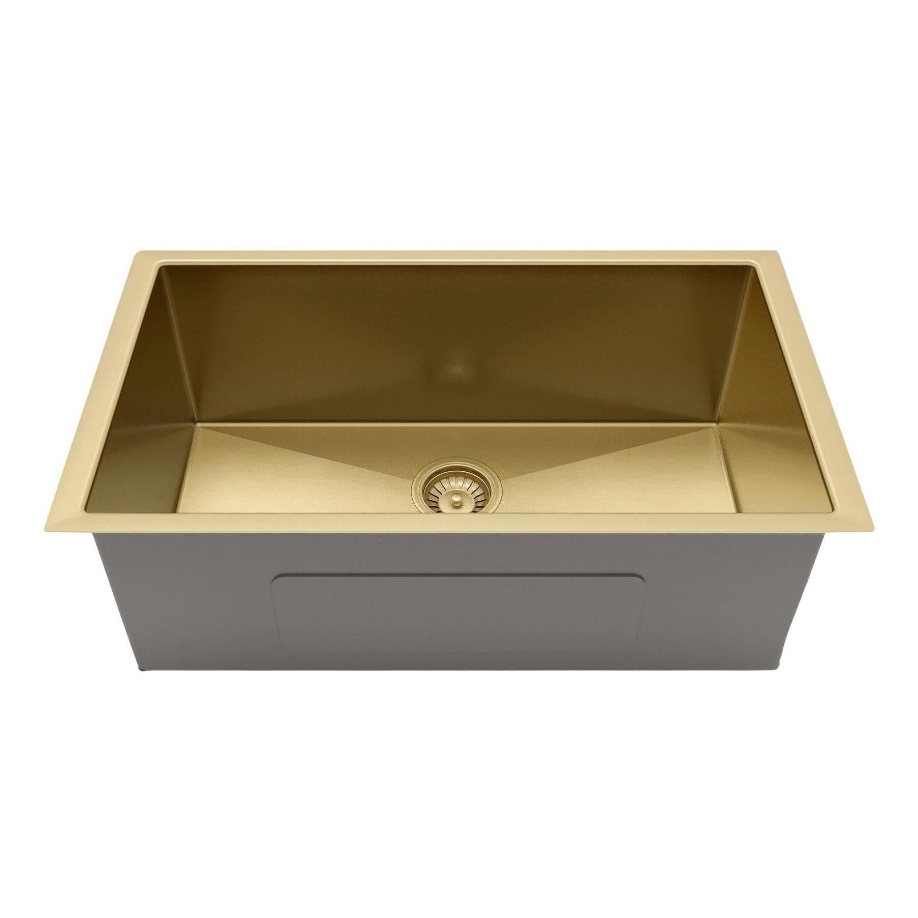 Henley Single Bowl Sink Basin 700 x 440 x 250 - Stainless Steel French Gold