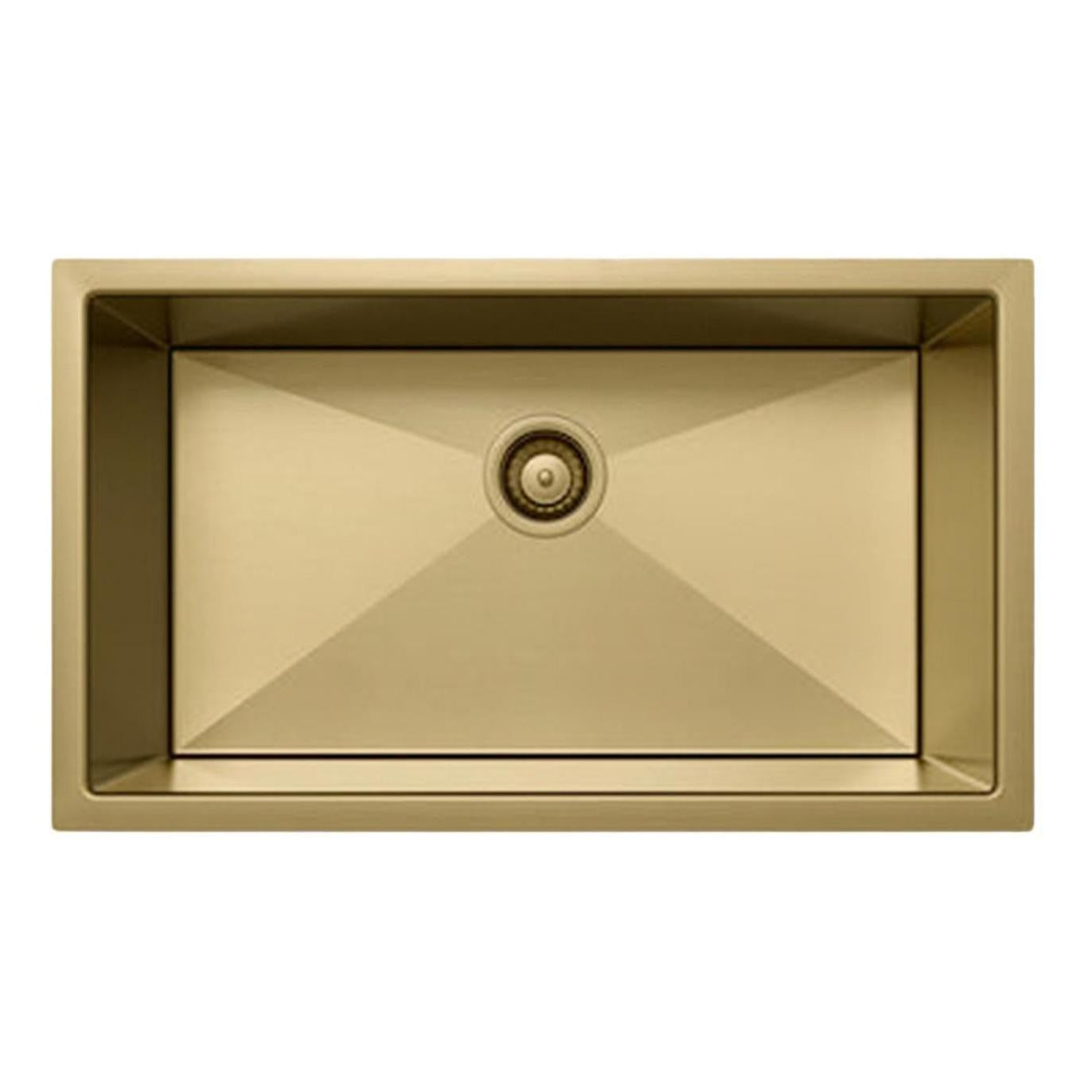 Henley Single Bowl Sink Basin 700 x 440 x 250 - Stainless Steel French Gold