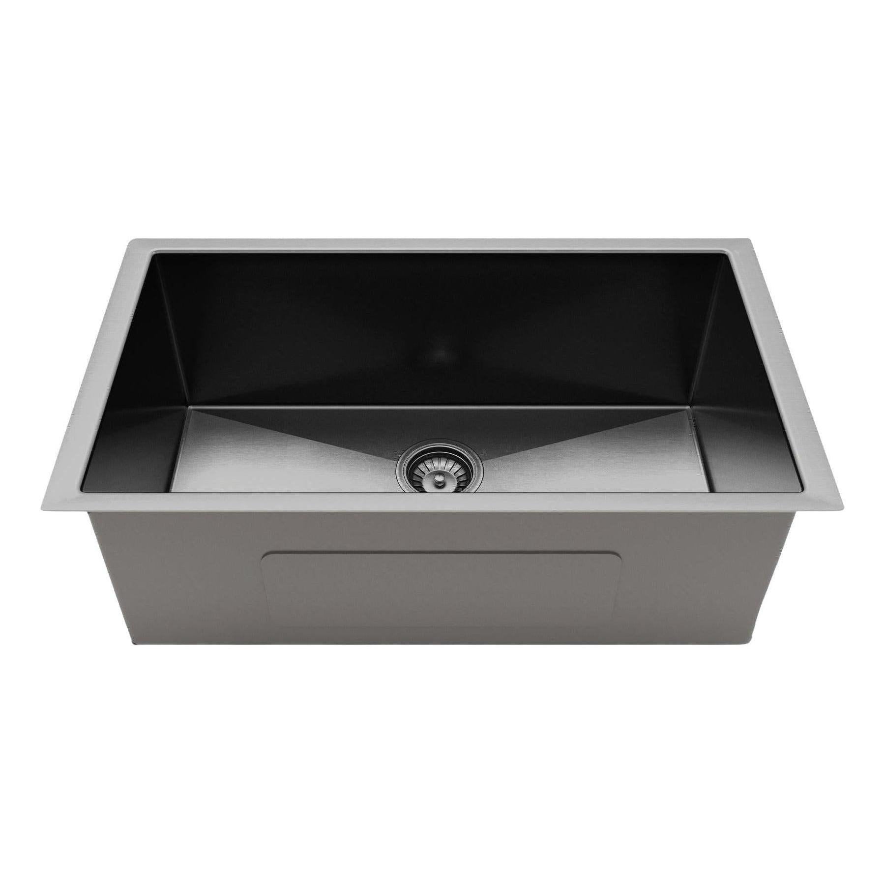 Henley Single Bowl Sink Basin 700 x 440 x 250 - Stainless Steel - Gun Metal