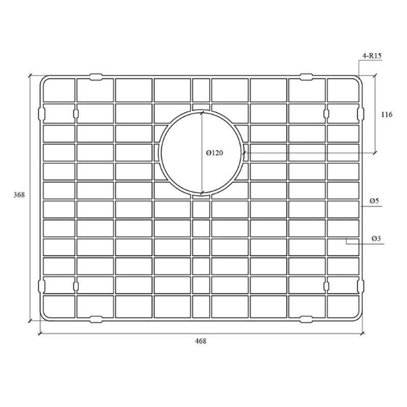 Henley Sink Basin Protector Grid 540 - Stainless Steel French Gold
