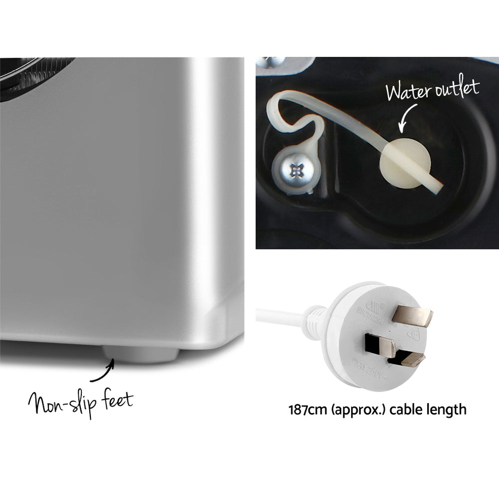 Devanti Portable Ice Cube Maker Machine 2L Silver