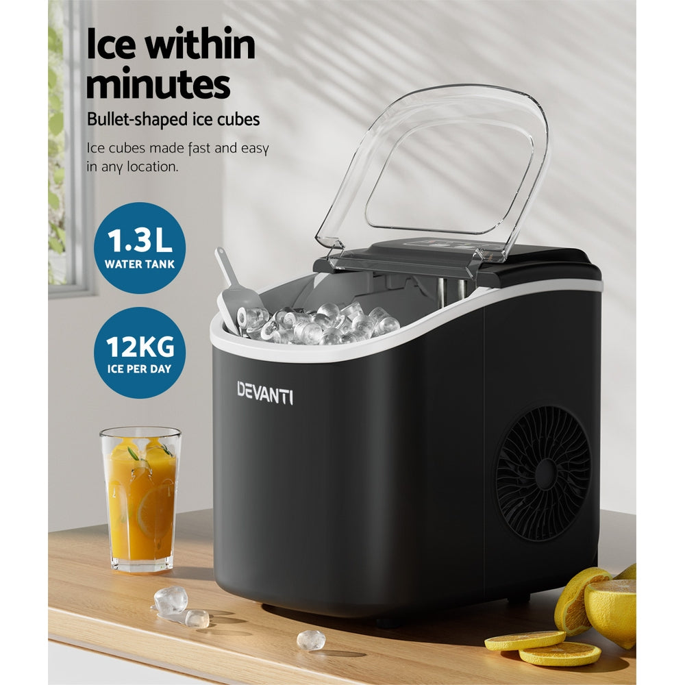 Devanti 12kg Ice Maker Machine Black