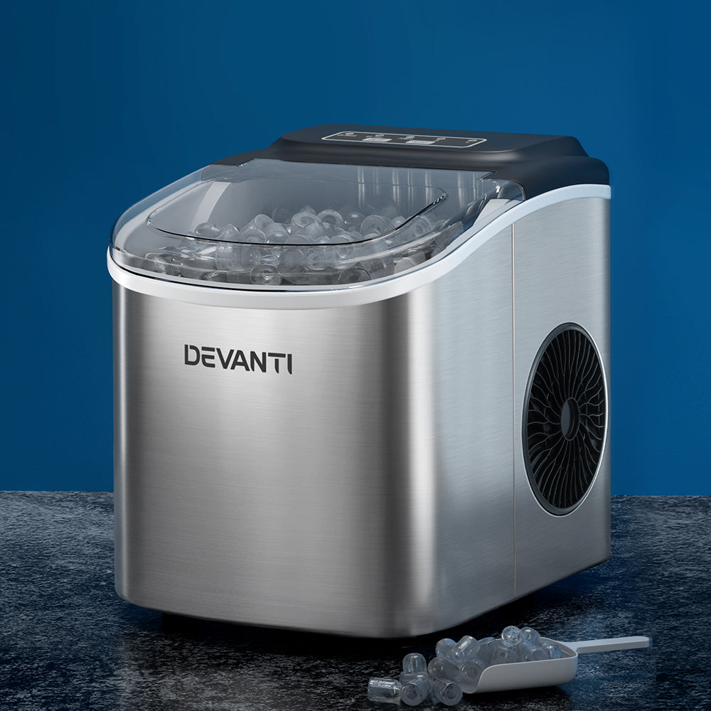 Devanti 12kg Ice Maker Machine Silver