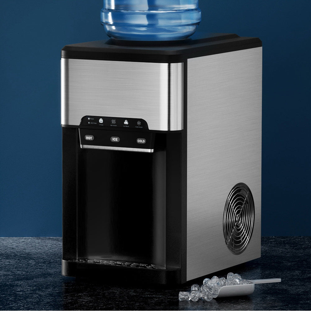 Devanti Portable Ice Maker Machine & Water Dispenser 3L Silver - RV Online