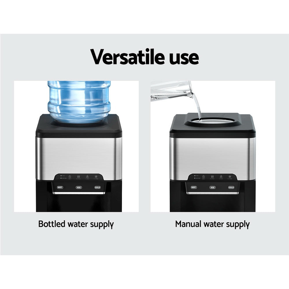 Devanti Portable Ice Maker Machine & Water Dispenser 3L Silver - RV Online