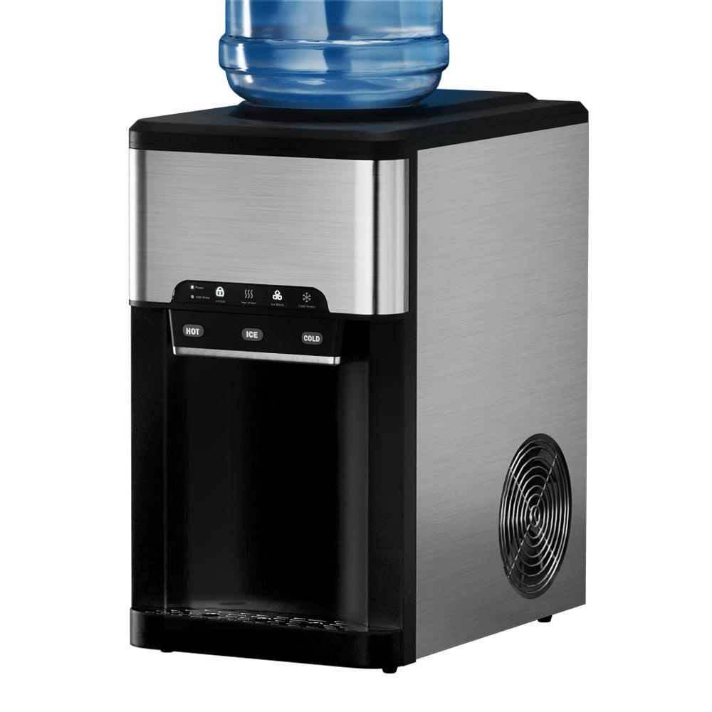 Devanti Portable Ice Maker Machine & Water Dispenser 3L Silver - RV Online