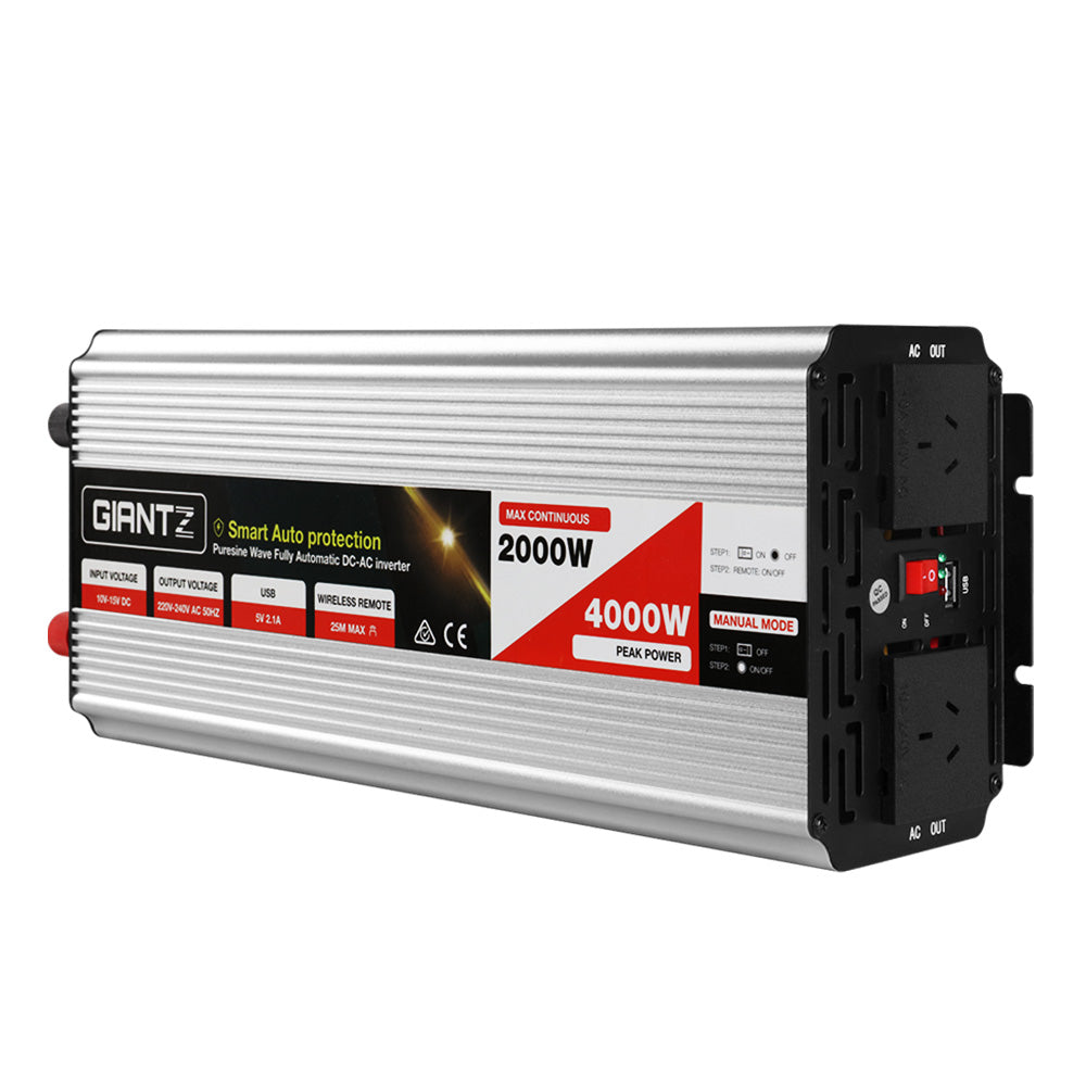 Giantz Power Inverter 2000W or 4000W Pure Sine Wave 12V-240V