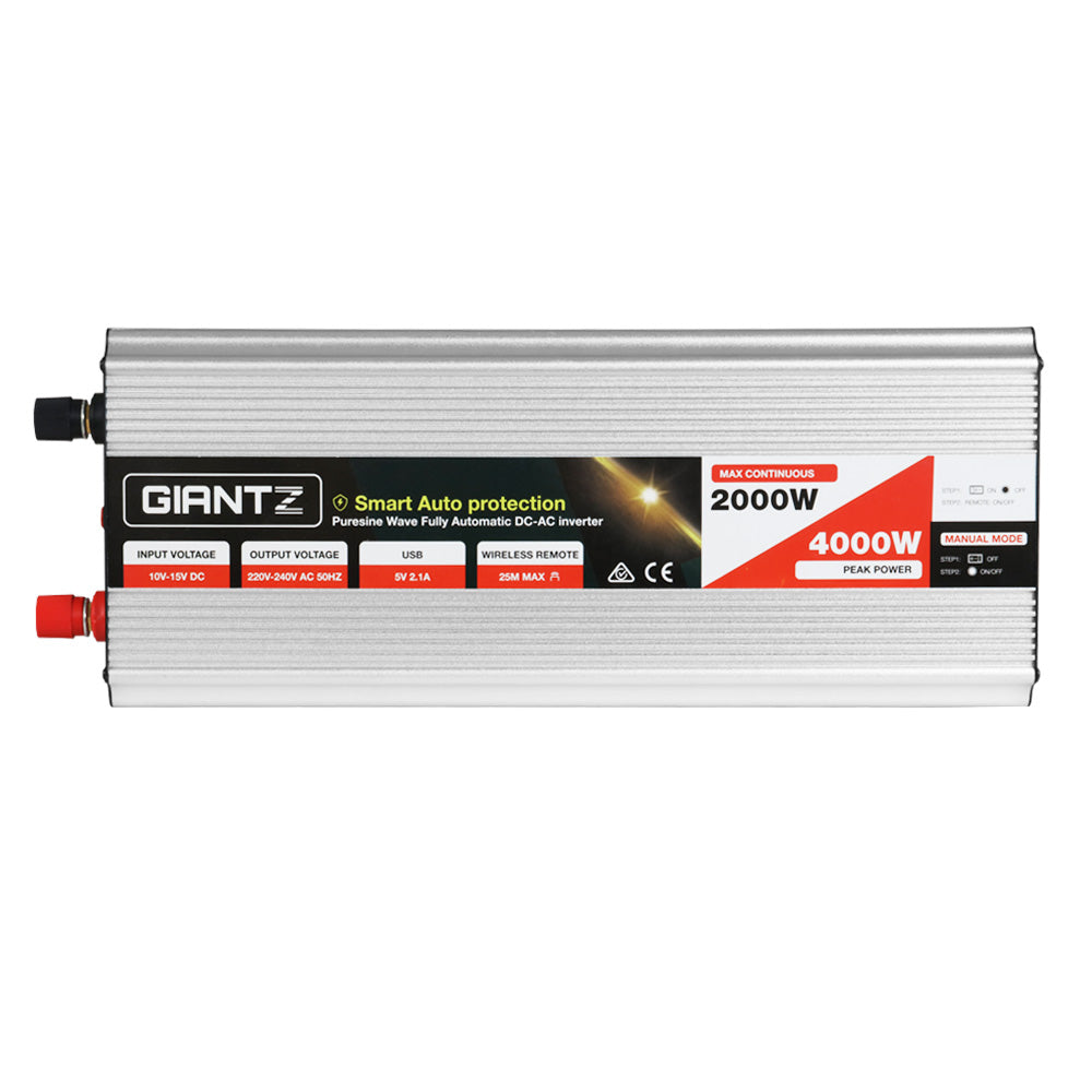 Giantz Power Inverter 2000W or 4000W Pure Sine Wave 12V-240V
