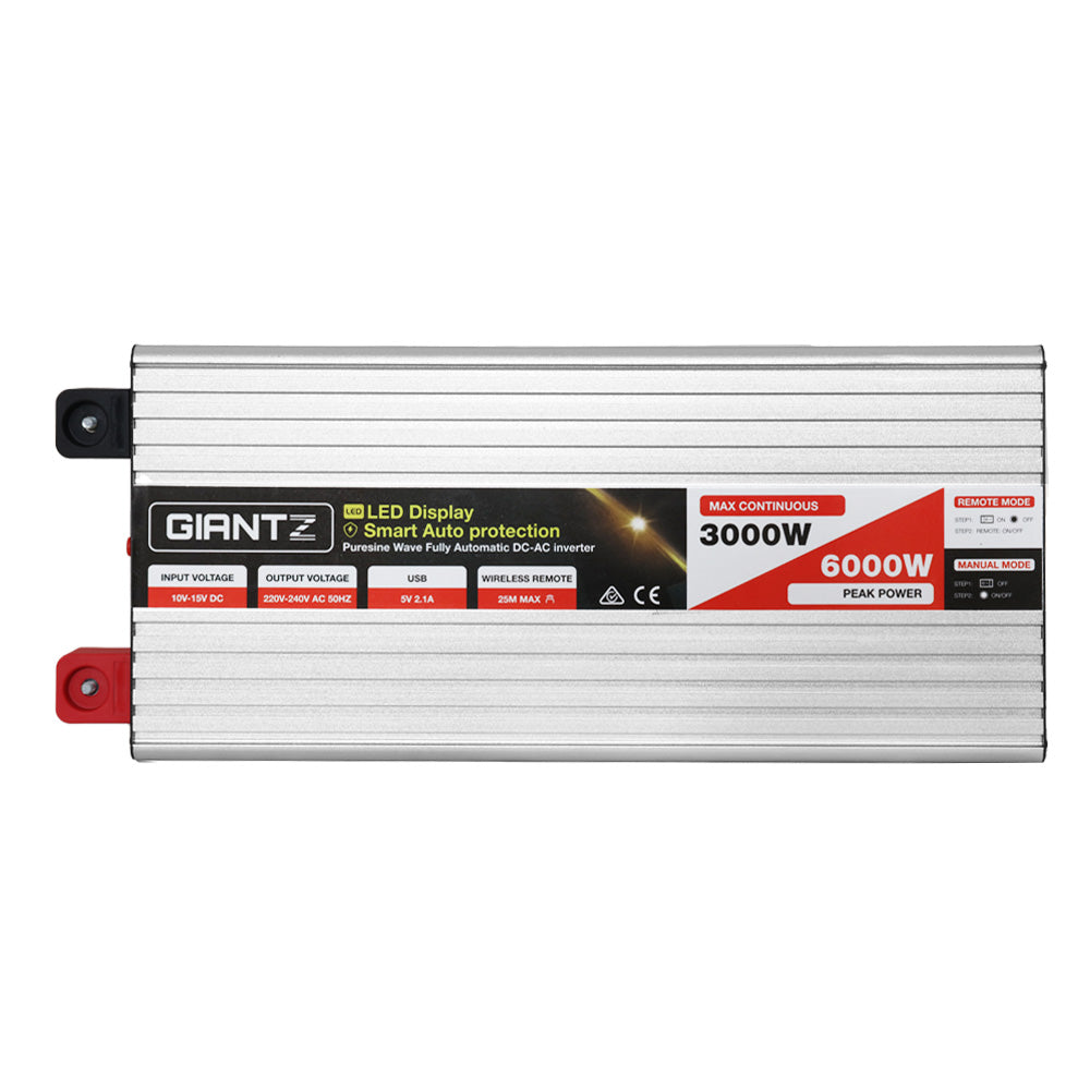 Giantz Power Inverter 3000W or 6000W Pure Sine Wave 12V-240V
