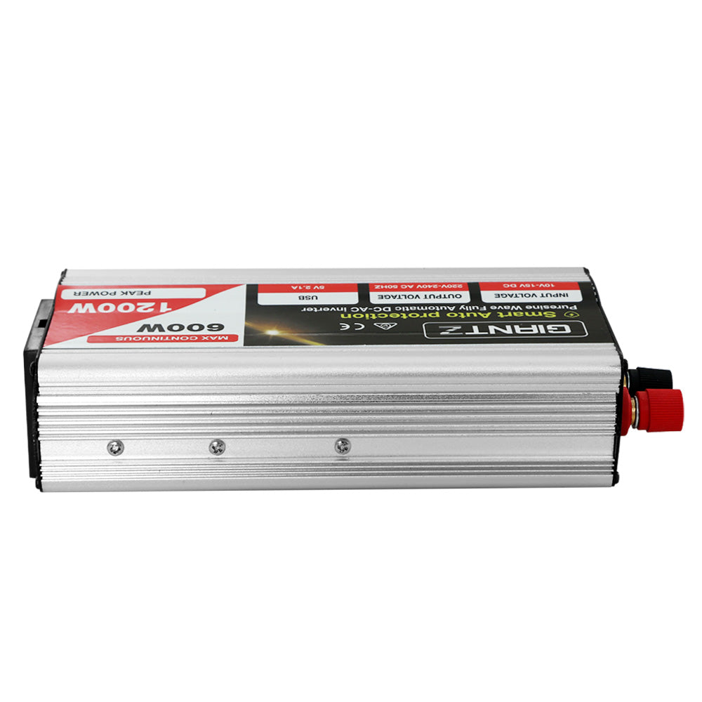 Giantz Power Inverter 600W/1200W 12V to 240V Pure Sine Wave
