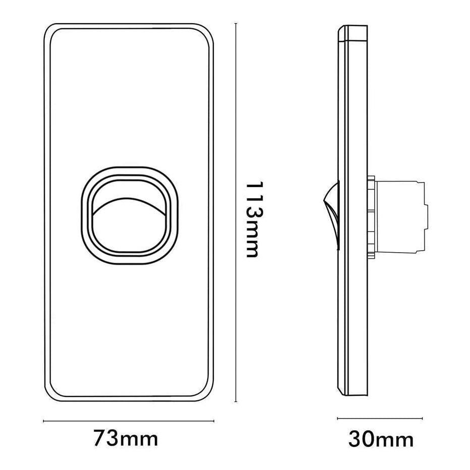 Iluma 1 Gang Architrave Light Switch White