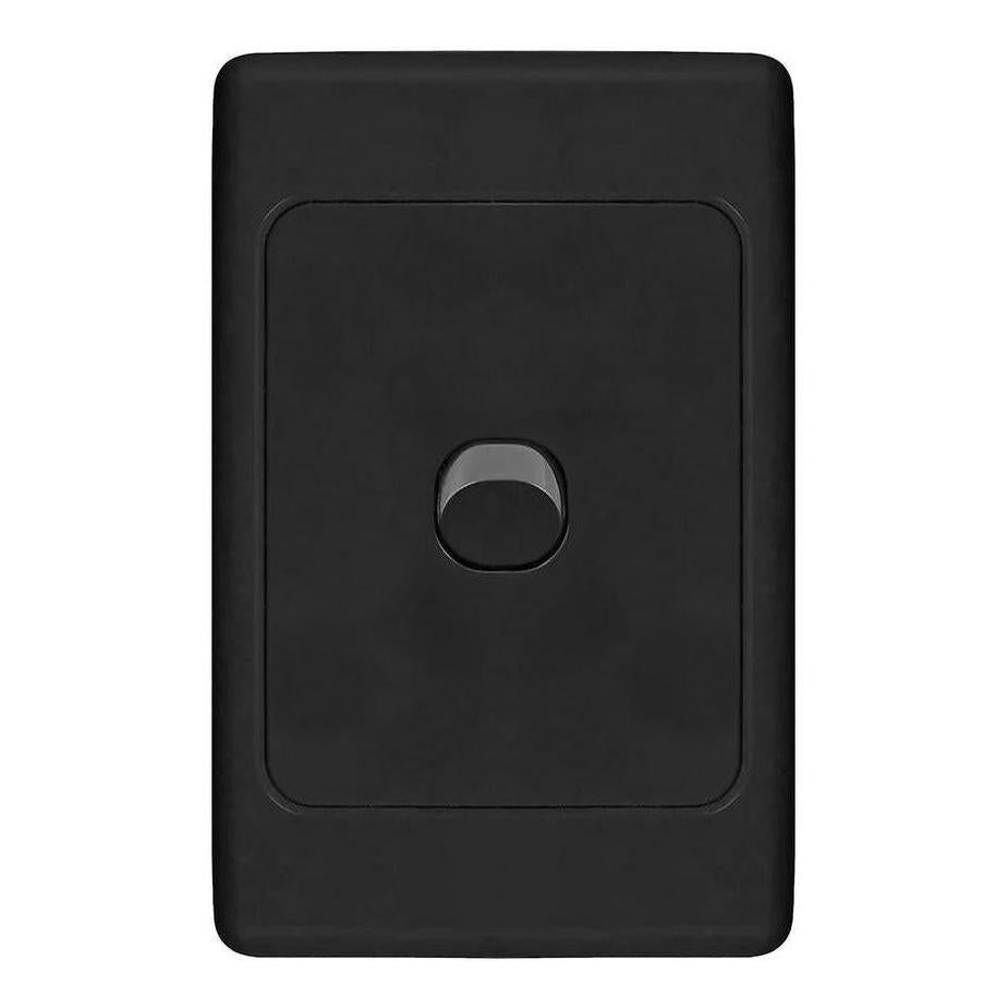 Iluma 1 Gang Vertical Light Switch Black
