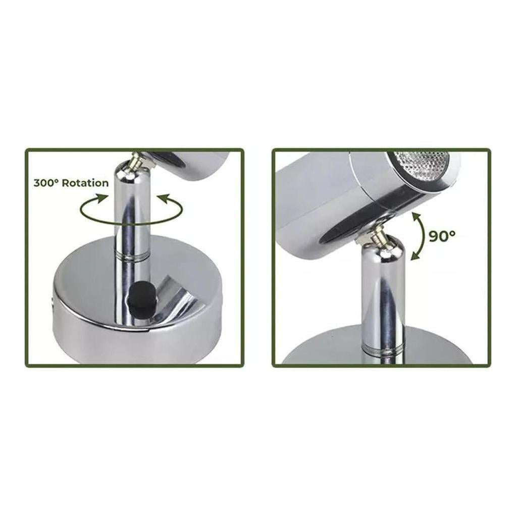 Iluma 10-30V Reading Light Swivel with Push Button Switch Chrome