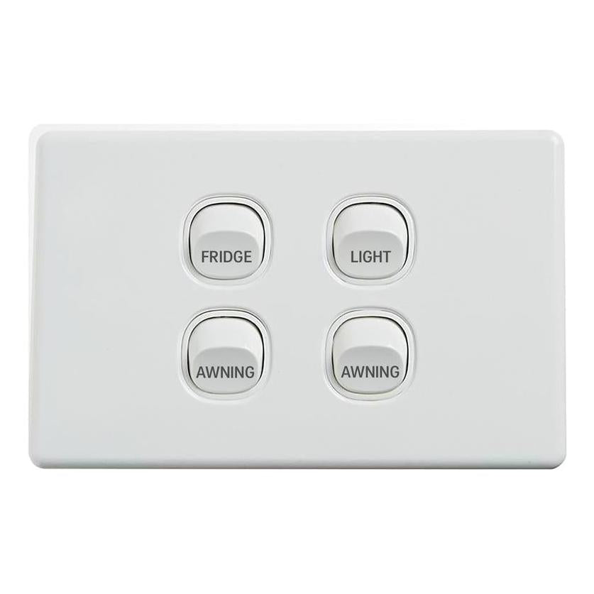 Iluma 10A Single Pole Switch Fridge Print Mechanism White