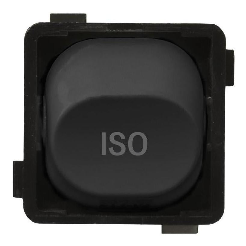 Iluma 10A Single Pole Switch ISO Print Mechanism Black