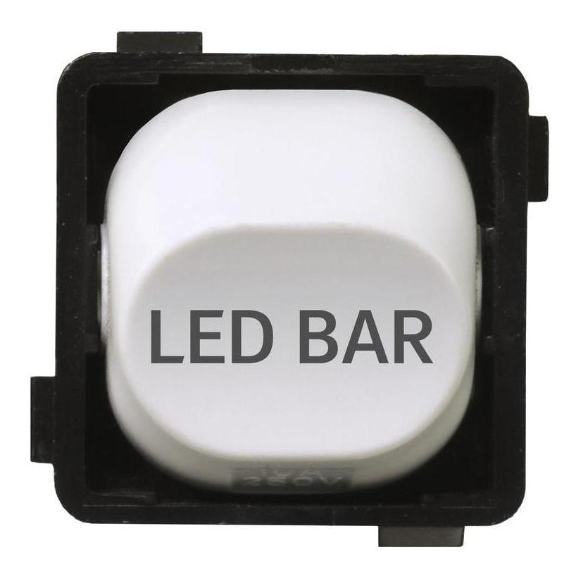 Iluma 10A Single Pole Switch LED-BAR Print Mechanism White